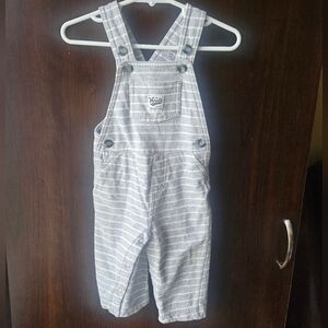 Carter's Varsity Kids Overalls in Gray and White Stripes